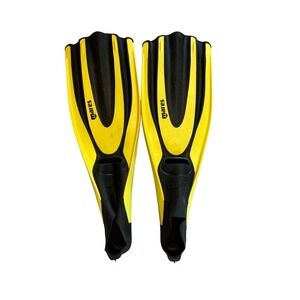 Mares Superchannel Full Foot Scuba Diving Snorkeling Fins Yellow Black Size 8-9